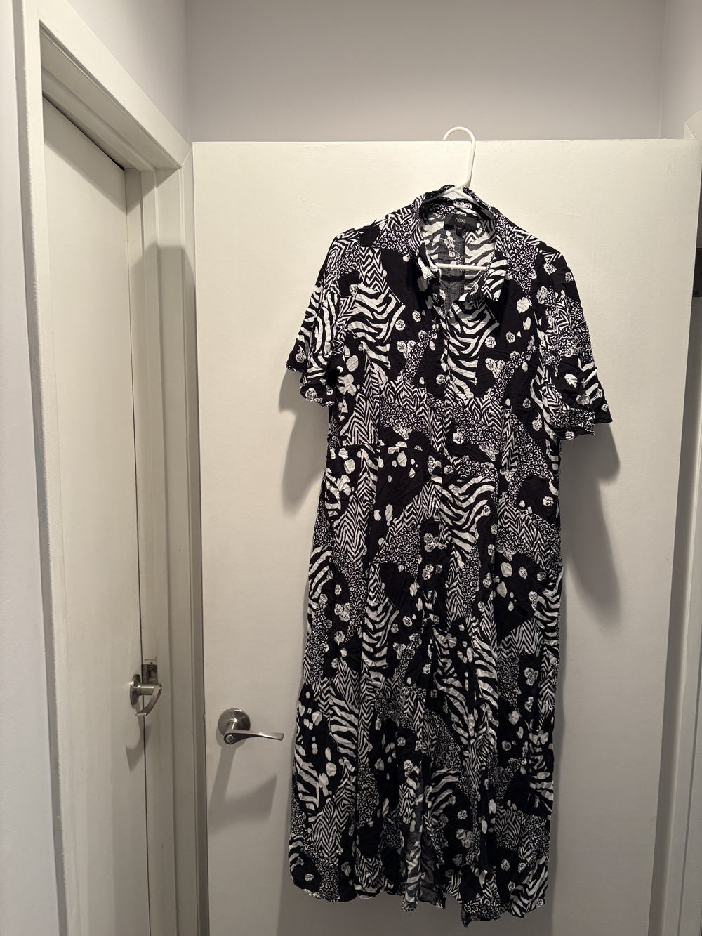 next Black and White Maxi Shirt Dress